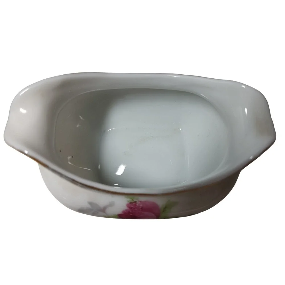Vintage Lefton China‎ Open Sugar Bowl Small Rose Handpainted Porcelain 1950s SEE